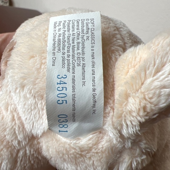 Soft Classics 8" Plush Tan Puppy Dog Rattle Plaid Bow Patches Toys R Us - Picture 9 of 9